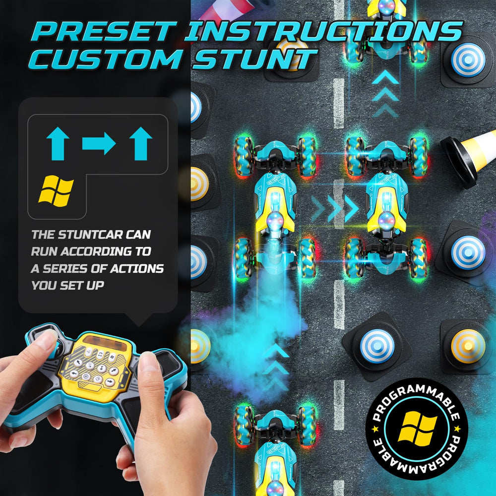 DEERC gesture watch control enables hands-free steering and quick trick setups.