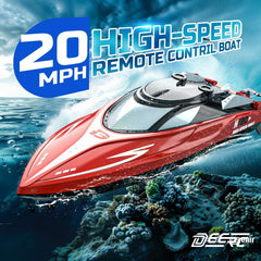 DEERC H120 capsize recovery enabling self-righting during playful water crashes.