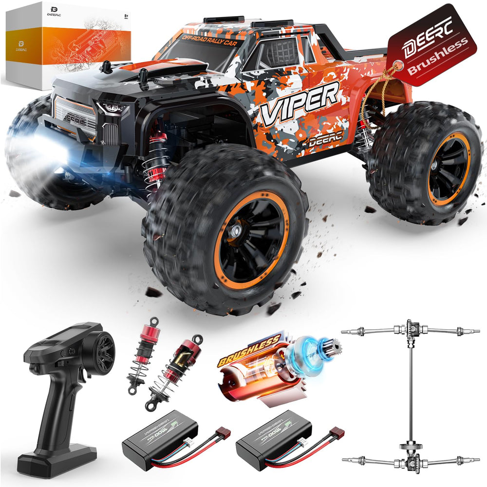 DEERC H16R brushless motor assembly delivering strong off-road acceleration.
