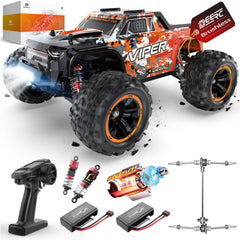 DEERC H16R brushless motor assembly delivering strong off-road acceleration.
