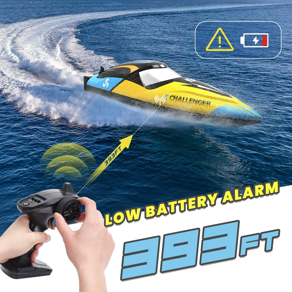 DEERC boat offers control distance up to 393 feet for wide area.