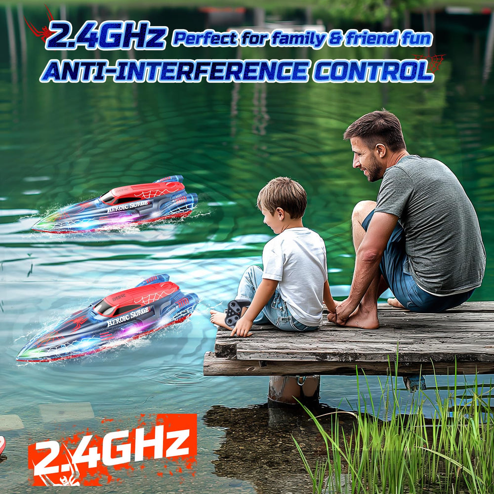 DEERC 2.4GHz controller enables multiplayer racing with up to 20 boats on the water