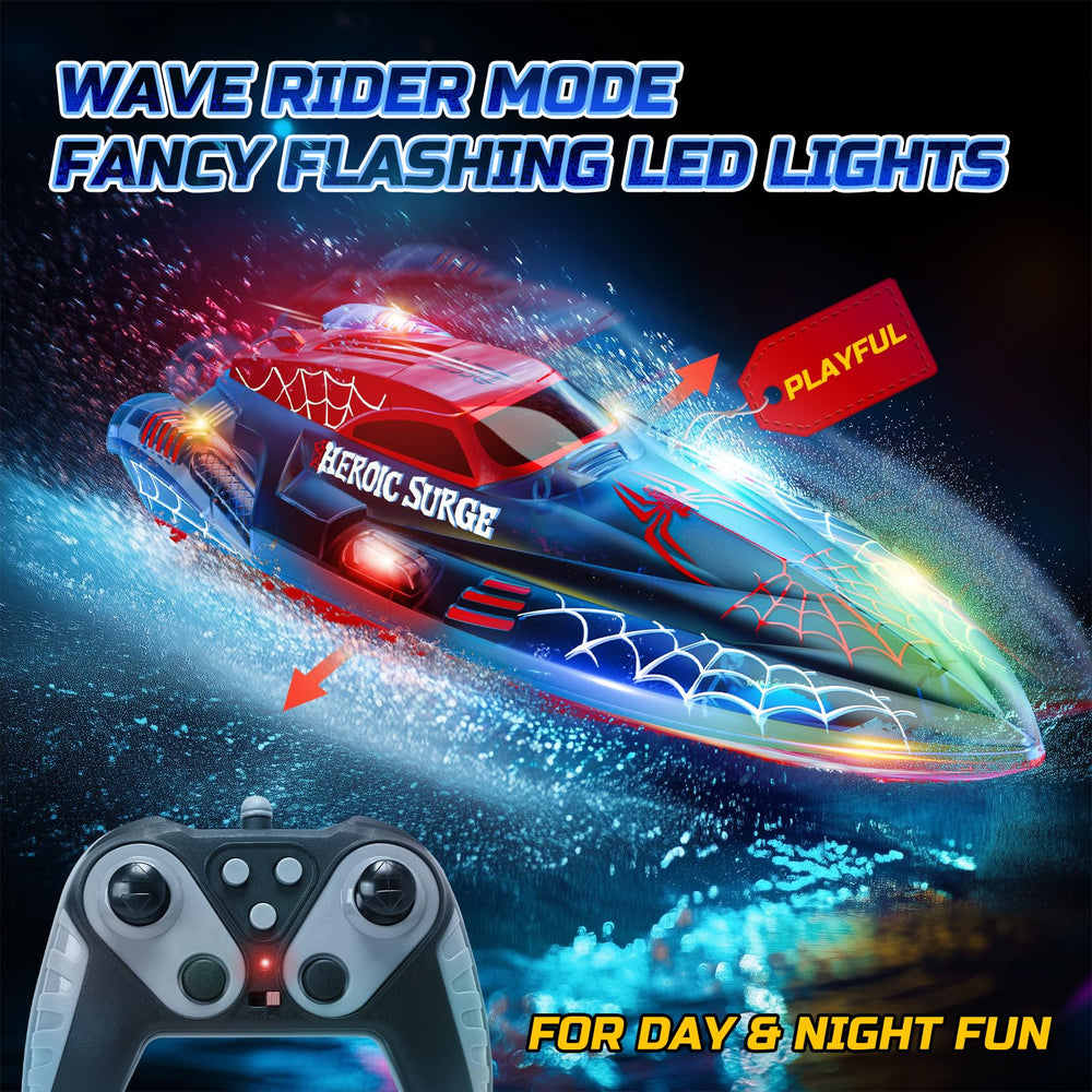 DEERC boat supports Wave Rider Mode for dynamic water action in pools or lakes