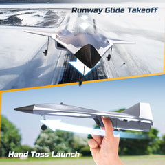 DEERC RC Plane low battery warning for safe landings.