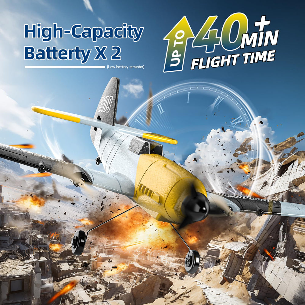 DEERC RC Plane three-channel control enables diverse flight maneuvers.