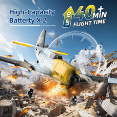 DEERC RC Plane three-channel control enables diverse flight maneuvers.