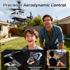DEERC Rescue Helicopter one-key takeoff simplifies starting flights for beginners.