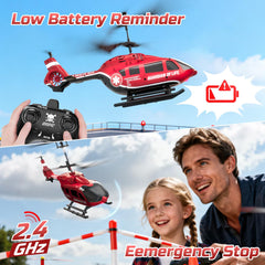 DEERC Rescue RC Helicopter with 3.5-channel transmitter for precise control.