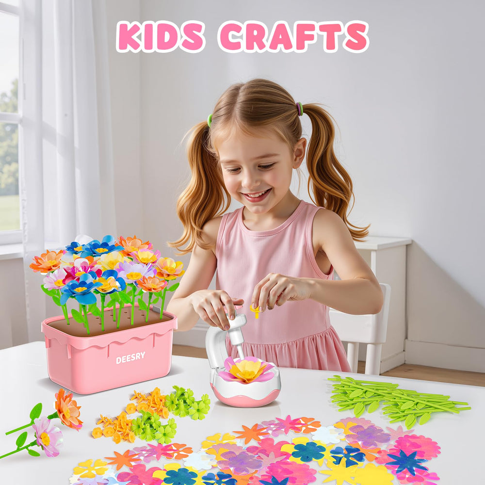 Deesry craft kit stems and bases support sturdy flower assembly for little hands.