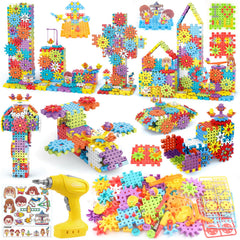 DEKILEA 234-piece gear building set with motor for hands-on STEM play