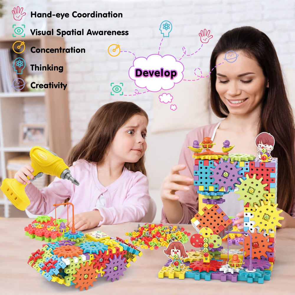 DEKILEA electric drill toy encourages secure assembly with screws and nuts