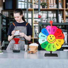 Delizon classroom activity wheel used for educational review games and interactive learning.