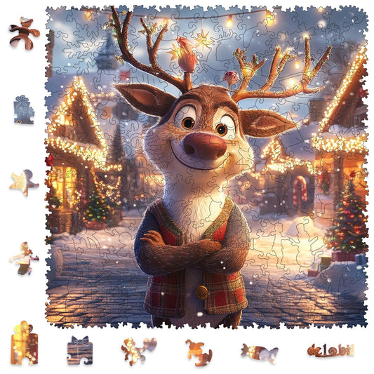 Delobil Christmas Rudolph puzzle, 200 pieces, perfect for cozy family evenings.