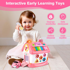 DELUTIQUE car garage with car for storytelling and pretend play