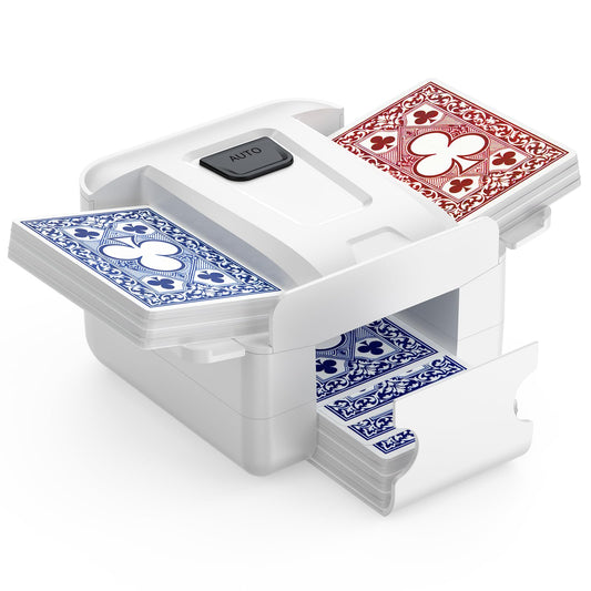 Demolike automatic card shuffler front view for quick rounds