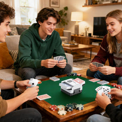 Demolike shuffler in use during a family game night