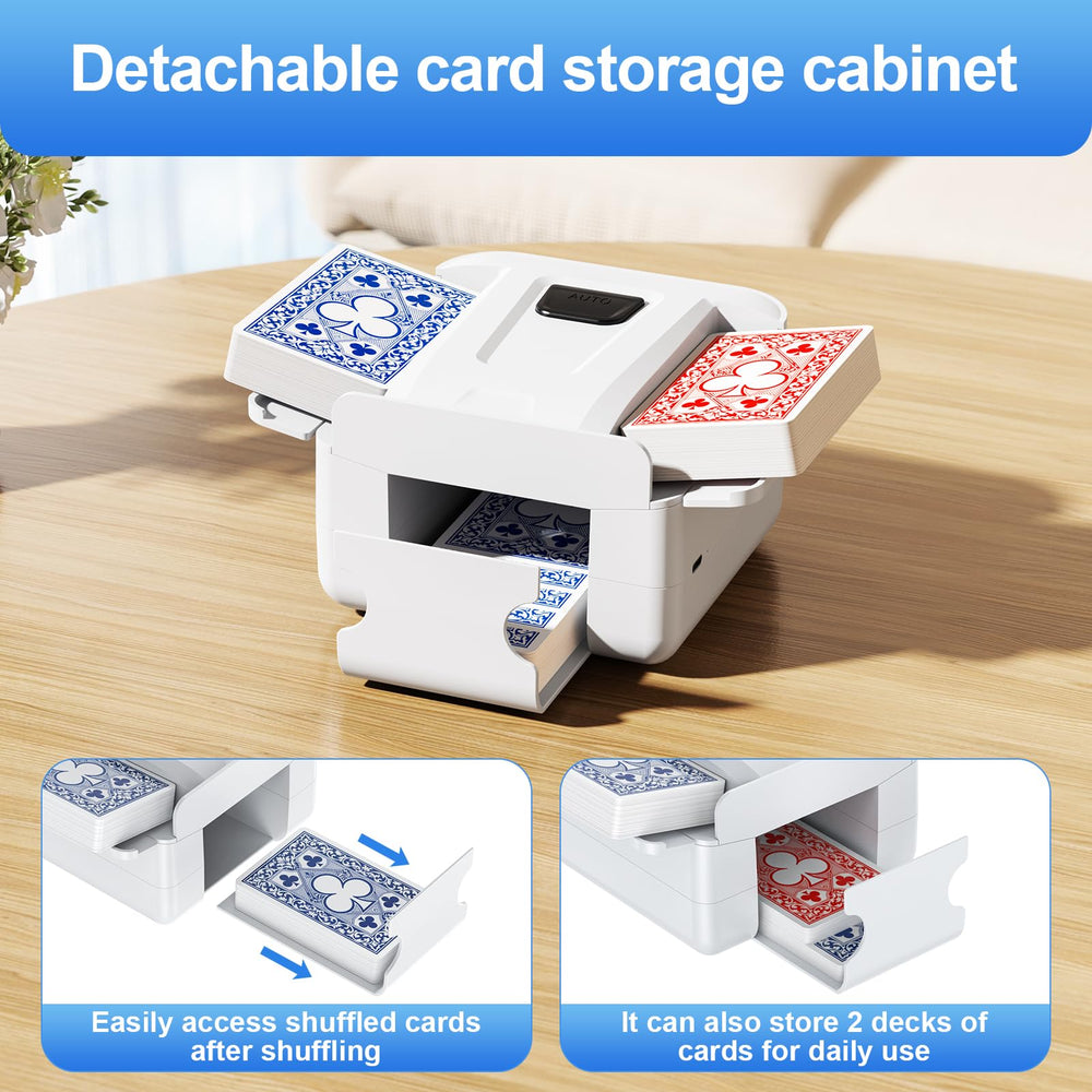 Demolike automatic card shuffler operates quietly for relaxed game nights