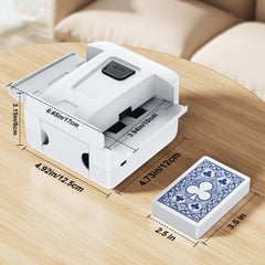 Demolike automatic card shuffler with retractable wings stabilizes 1-2 decks