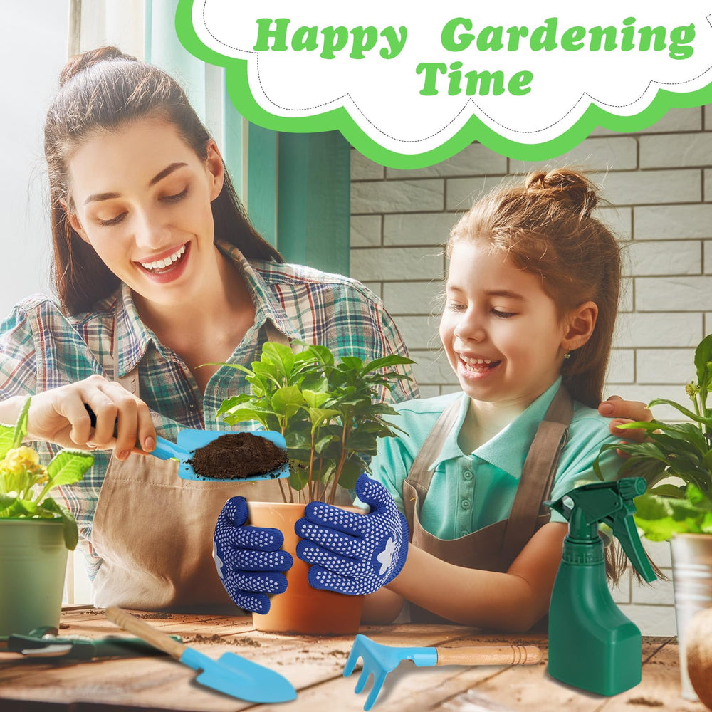 Demolike kid shovel enables digging and planting with a comfy grip