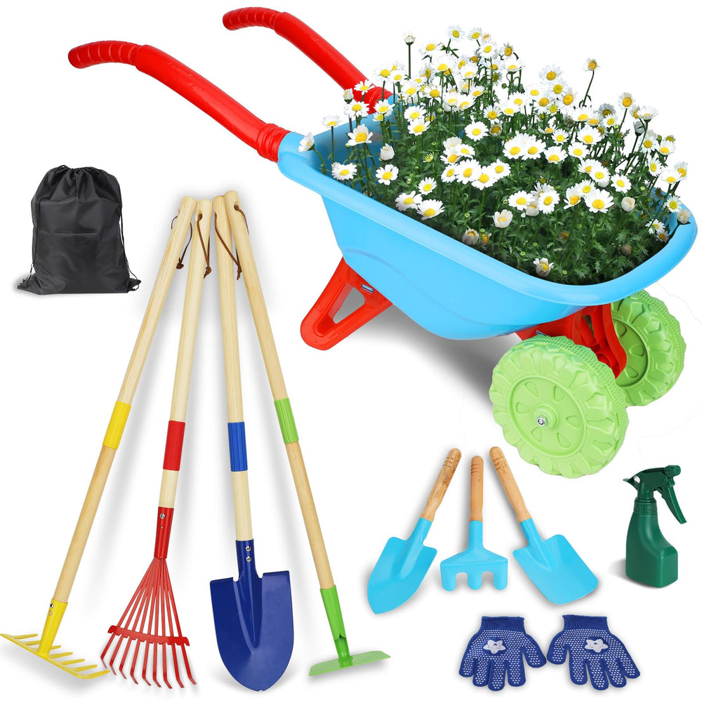 Demolike kids wheelbarrow for outdoor play with stability and easy maneuverability
