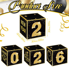 Denylo Pro 2026 black-gold balloon box enhances indoor party decor.