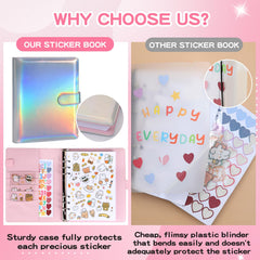 80-sheet layout maximizes space for sticker arranging.