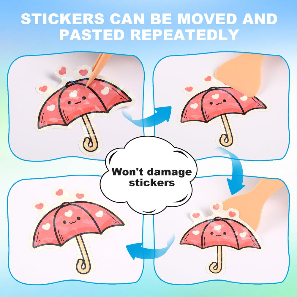 Deqing warm included tweezer and spatula help apply stickers smoothly.