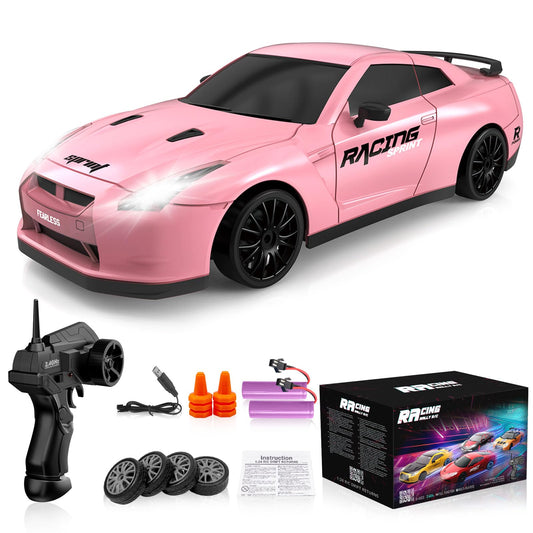Desdoni RC drift car front view with LED lights for night racing fun