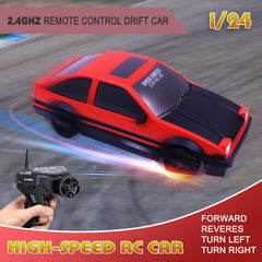 Desdoni RC drift car rear view showing compact body and durable shell