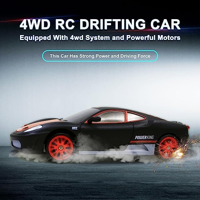 Desdoni RC drift car top view with 2.4GHz remote and stable pairing.
