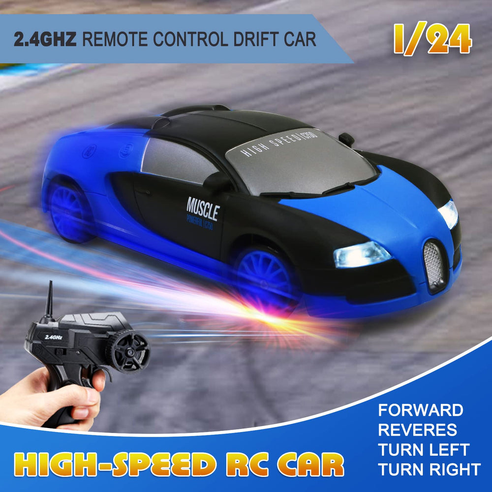 Desdoni remote drift car side view showing compact 1:24 scale