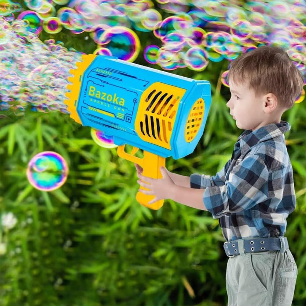 Deserthome blue Christmas bubble maker enhances holiday mood.