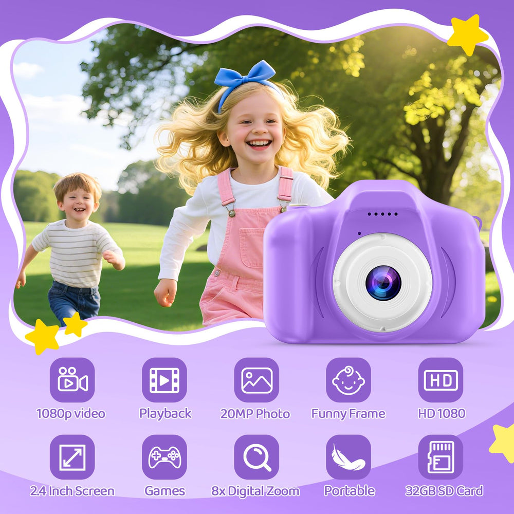 Desuccus 32GB SD card preinstalled keeps photos organized and ready to view.