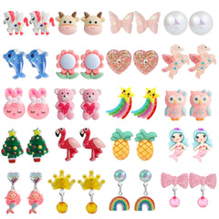 DEVIENG crown clip-on earrings for kids, comfortable non-pierced wear.