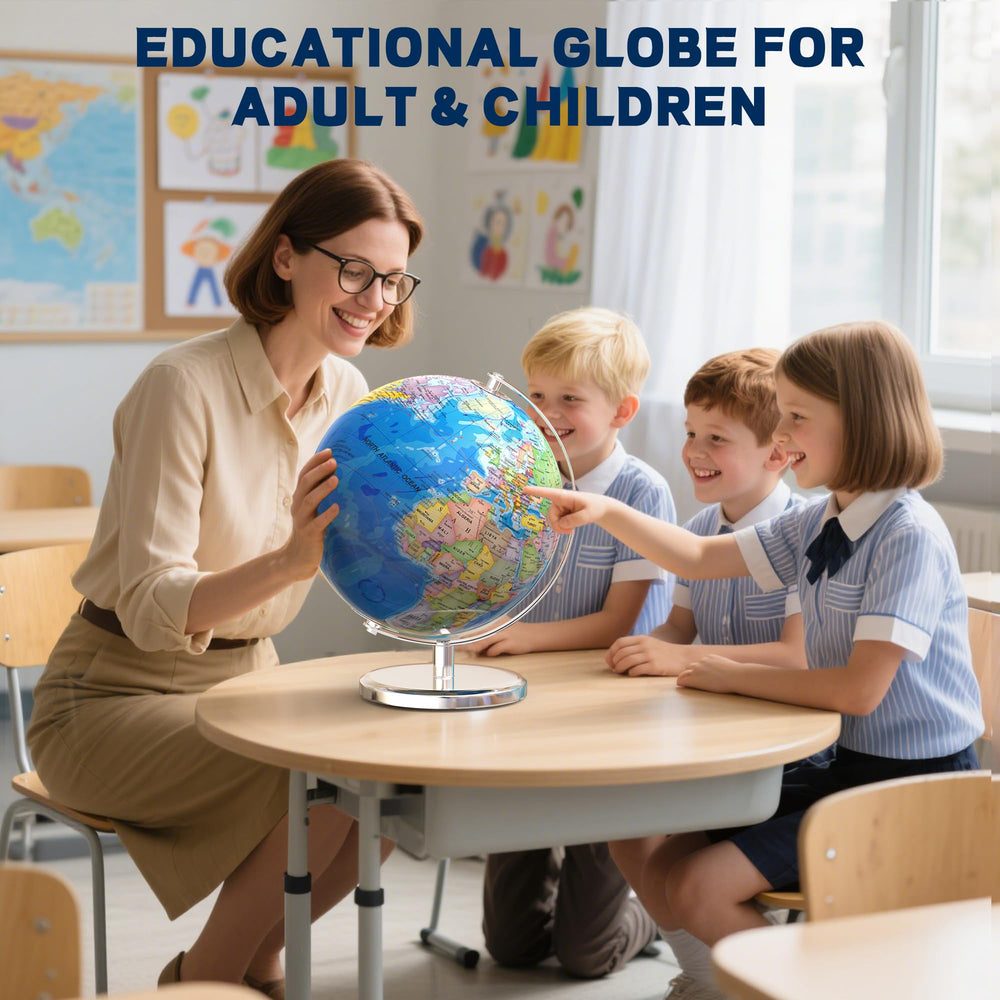 Dexyino educational globe bedroom decor boosts learning atmosphere.