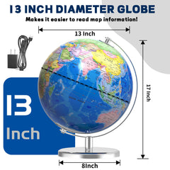Dexyino stainless-steel base globe provides stable viewing position.