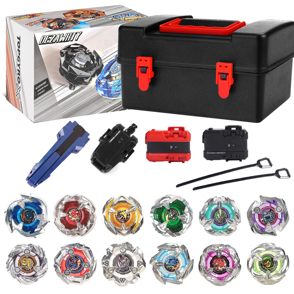 DEZAWRTY Gyro X battler set with 12 tops for action-packed battles and strategic play.