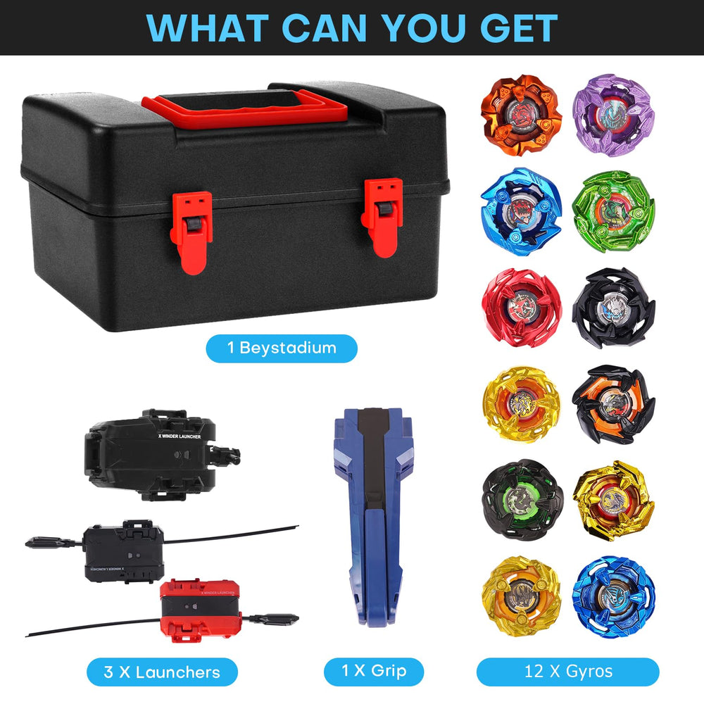 DEZAWRTY Gyro X Battling Blade Set 3 launchers for quick, exciting launches.