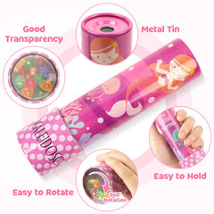 D-FantiX kaleidoscope shows vibrant color patterns, sparking curiosity.