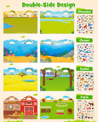 D-FantiX dinosaur scene stickers for storytelling on the go