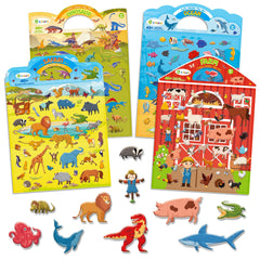 D-FantiX farm scene stickers for imaginative play on trips