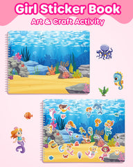 D-FantiX mermaid scene sticker book supports screen-free entertainment on car trips