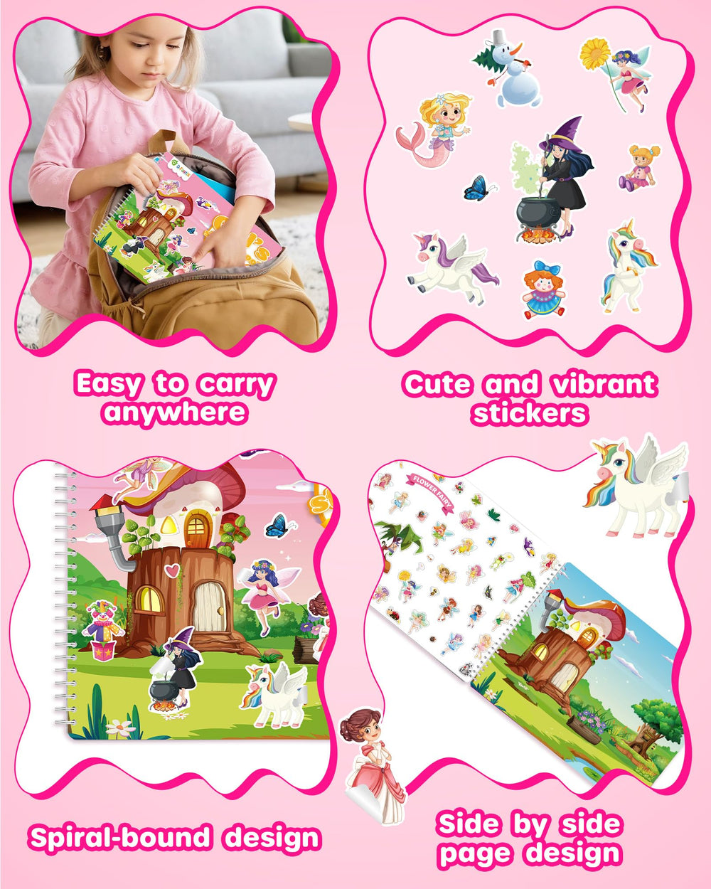 D-FantiX princess scene sticker book helps develop fine motor skills through placement