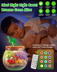 D-FantiX LED dino night light creates a soothing bedtime glow