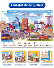D-FantiX search and find book farm scene encourages counting and object tracking for early math.