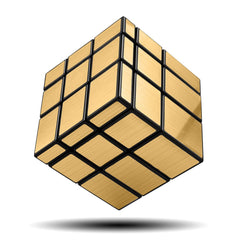 D-FantiX Shengshou Mirror Cube 3x3 gold front view shows tactile grip and shine.