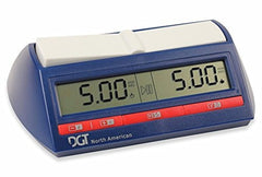 DGT North American chess clock front view with clear display