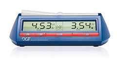 DGT North American chess clock in tournament setup showing quick-set options