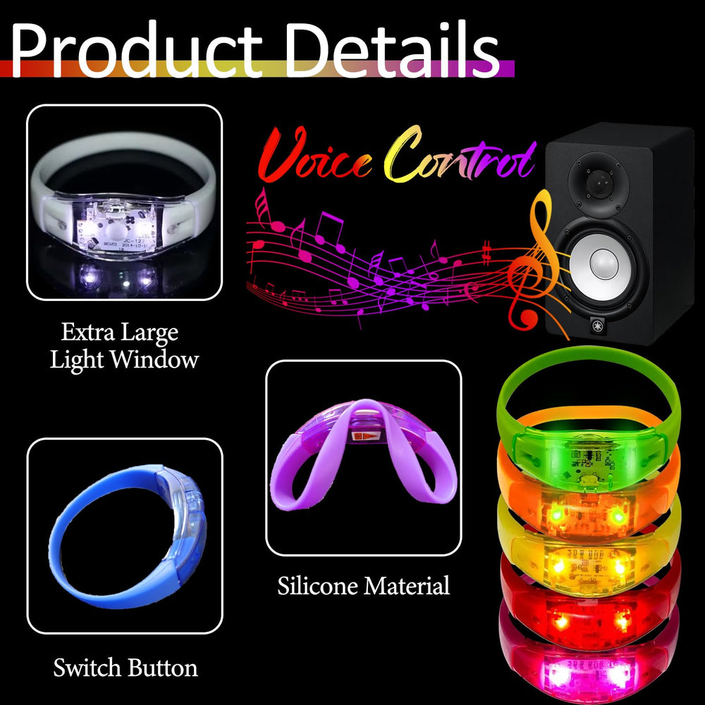 Dhseinat sound-activated glow bracelet flashes with music for dynamic moments.