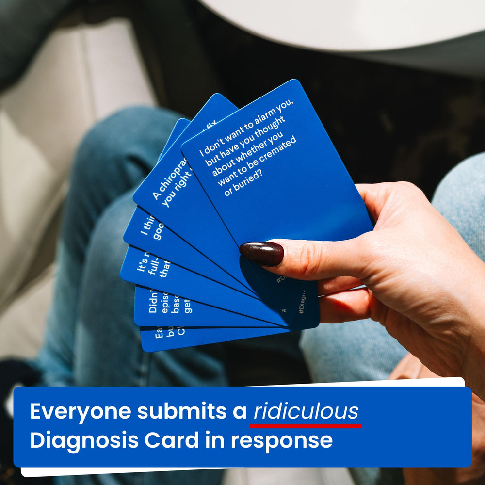 DiagnosThis game box open showing all contents for easy setup.
